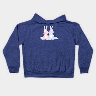 Victory Peace Rabbits Pink & Blue Kids Hoodie